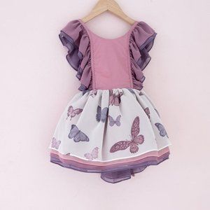 NWT Pleiades Lavender Butterfly Chiffon Shortie Dress 3T